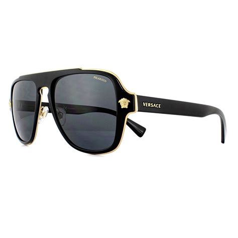 vintage versace black sunglasses polarized|authentic black polarized Versace sunglasses.